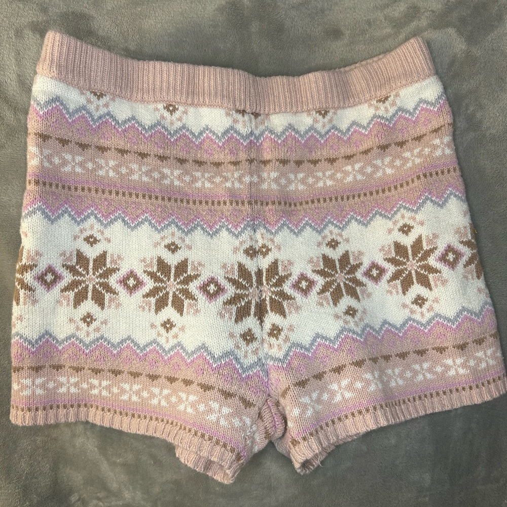 Aeropostale Pink and Brown Knit Shorts